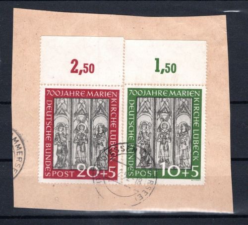 Bund MiNr. 139-140 Oberand Briefstück geprüft Schlegel