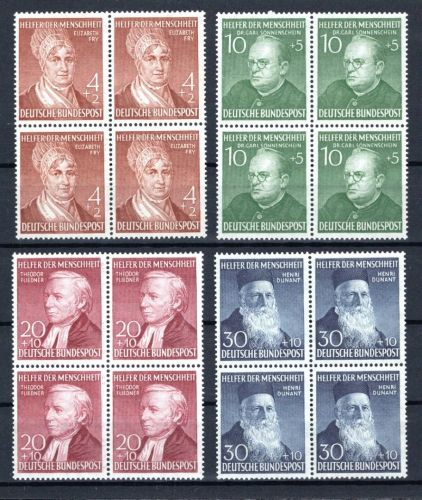 Bund MiNr. 156-159 postfrisch als 4er Blöcke