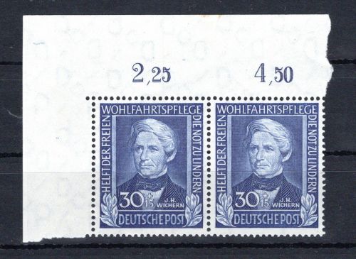 Bund MiNr. 120 postfrisch als waag. Paar Eckrand ol