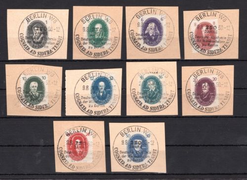 DDR MiNr. 261-270 Sonderstempel auf Briefstücke