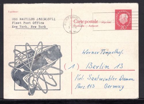 Bund Ganzsache MiNr. P 48 A gebraucht USS Nautilus