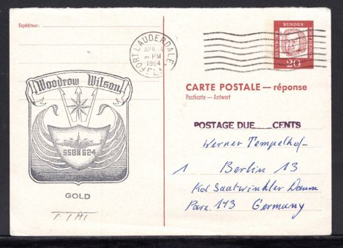 Bund Ganzsache MiNr. P 61 A gebraucht Woodrow Wilspn