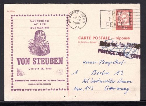 Bund Ganzsache MiNr. P 61 A gebraucht von Steuben