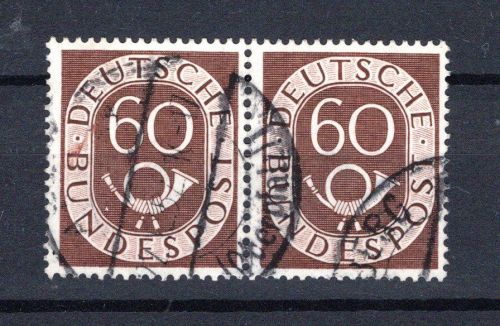 Bund MiNr. 135 gestempelt waag. Paar, geprüft Schlegel