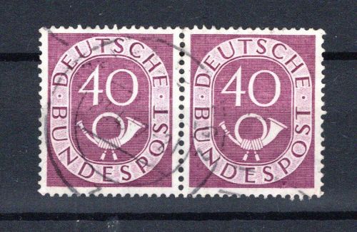 Bund MiNr. 133 gestempelt waag. Paar, geprüft Schlegel, oben angetrennt