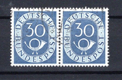 Bund MiNr. 132 gestempelt waag. Paar, geprüft Schlegel