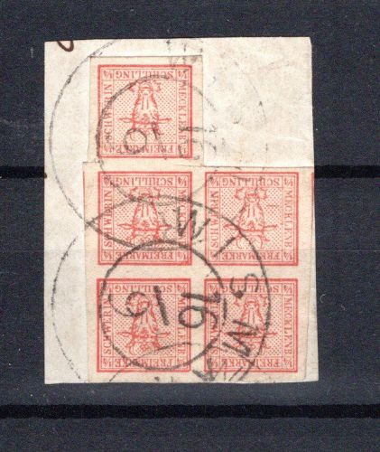 Mecklenburg-Schwerin MiNr. 1 5/4 Briefstück