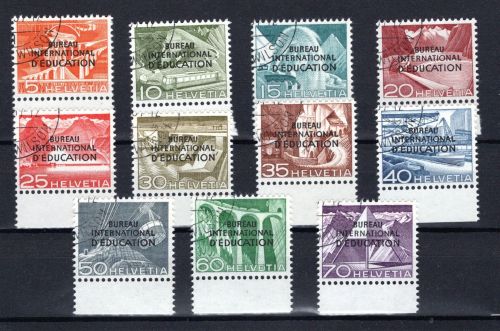 Schweiz Ämter BIE MiNr. 29-39 Unterrand gestempelt