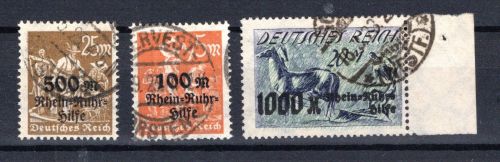 Deutsches Reich Infla MiNr. 258-260 gestempelt Infla geprüft