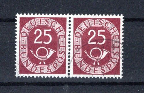 Bund MiNr. 131 gestempelt waag. Paar, geprüft Schlegel