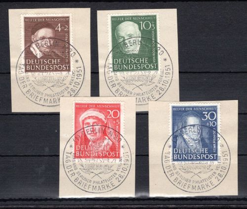 Bund MiNr. 143-146 Briefstück mit Sonderstempel