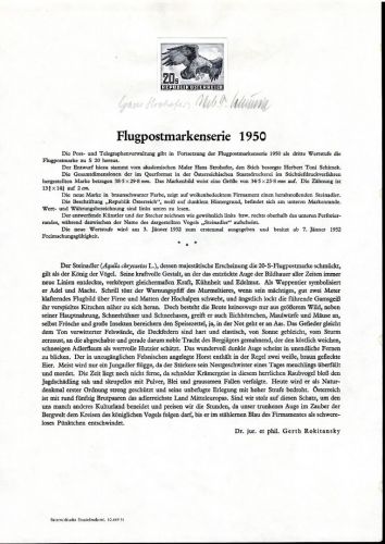 Österreich Schwarzdrucke MiNr. 968-977 auf 10 Erläuterungsblättern