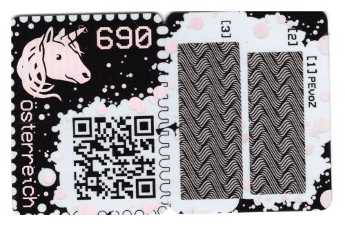 Österreich 2019 Cryp.stamp MiNr. 3470 / ANK 3491c Einhorn blau postfrisch