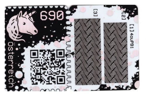 Österreich 2019 Cryp.stamp MiNr. 3470 / ANK 3491d Einhorn gelb postfrisch