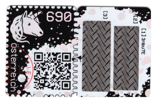 Österreich Cryp.stamp MiNr. 3470/ANK 3491d Einhorn Teil- Ersttagsstempel