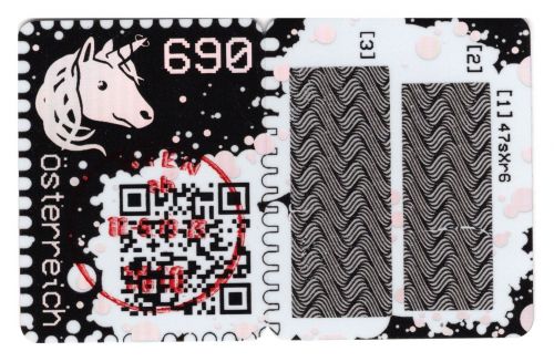 Österreich Cryp.stamp MiNr. 3470/ANK 3491d Einhorn Voll- Ersttagsstempel