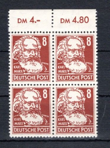 DDR MiNr. 329 za XII postfrisch im 4er Block, geprüft Paul