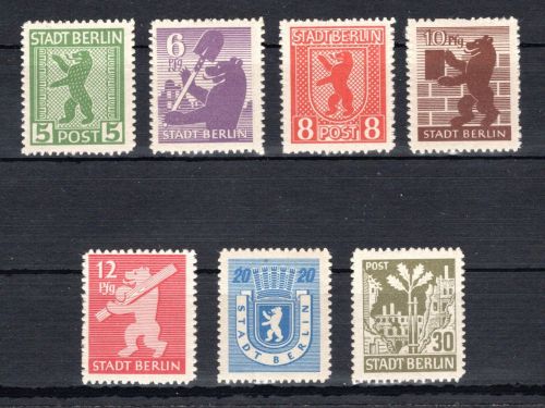 SBZ Berlin Brandenburg MiNr. 1-7 B postfrisch