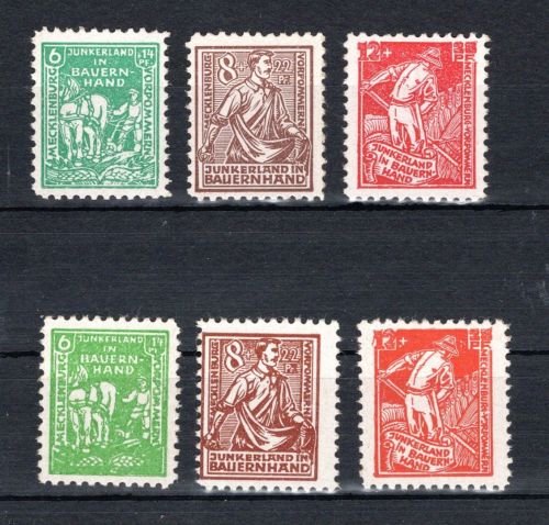 SBZ Mecklenburg-Vorpommern MiNr. 23-25 a+b postfrisch