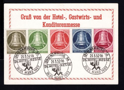 Berlin MiNr. 82-86 Sonderstempel Messekarte Hamburg