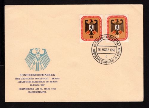 Berlin MiNr. 136-137 Sonderstempel auf Brief