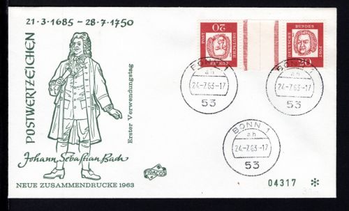 Bund Zusammendruck MiNr. KZ 3 Ersttagsbriefe/ FDC