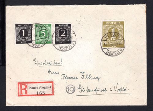 Gemeinchaftsausgaben MiNr. 937 u.a. Mischfrankatur auf R-Brief gelaufen