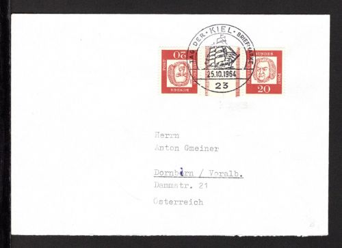 Bund Zusammendruck MiNr. KZ 3 Sonderstempel auf Brief