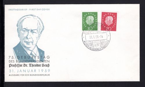 Bund MiNr. 303-304 Ersttagsbriefe/ FDC Theodor Heuss
