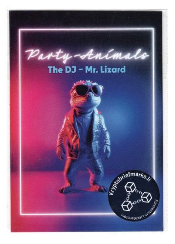 Liechtenstein Cryp.stamp MiNr. Party-Animals The DJ Mr. Lizard postfrisch