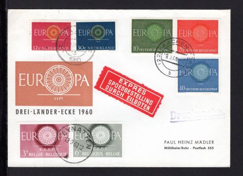 Bund, Belgien, Niederlande Cept Marken 1960 Ersttagsbriefe/ FDC