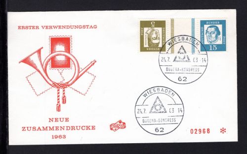 Bund Zusammendruck MiNr. KZ 2 Ersttagsbriefe/ FDC