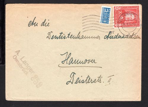 Bund MiNr. 119 Einzelfrankatur