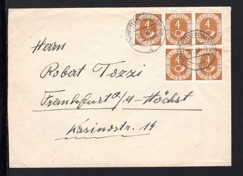 Bund MiNr. 124 Mehrfachfrankatur