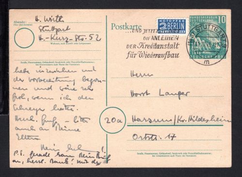 Bund MiNr. 111 Einzelfrankatur