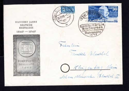 Bund MiNr. 116 Einzelfrankatur mit Sonderstempel