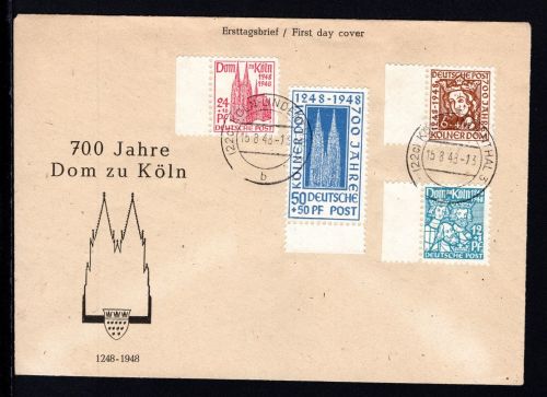 Bizone MiNr. 69-72 gestempelt auf Briefumschlag