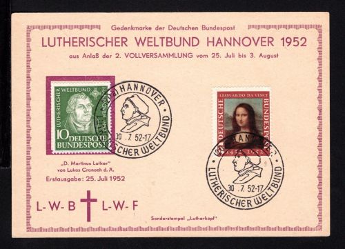 Bund MiNr. 148 + 149 Sonderstempel als Sonderkarte