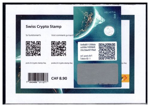 Schweiz Cryp.stamp 2021 MiNr. Block Der Berg 1, mit Umschlag postfrisch