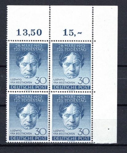 Berlin MiNr. 87 postfrisch als 4er Block Eckrand or, alle senkr. gefaltet