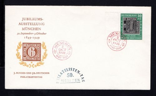 Bund MiNr. 113 gestempelt auf Umschlag