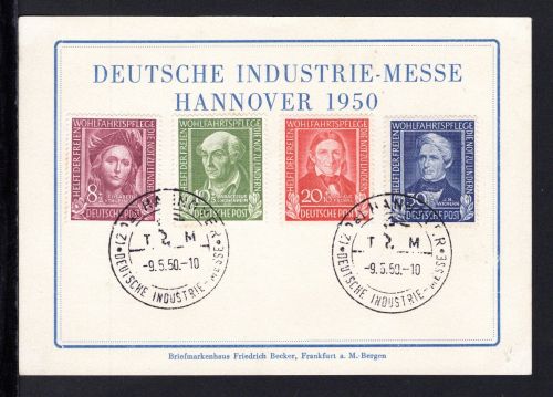 Bund MiNr. 117-120 gestempelt auf Messekarte