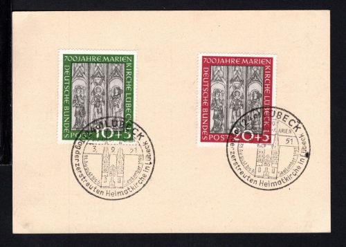 Bund MiNr. 139-140 Sonderstempel auf Postkarte