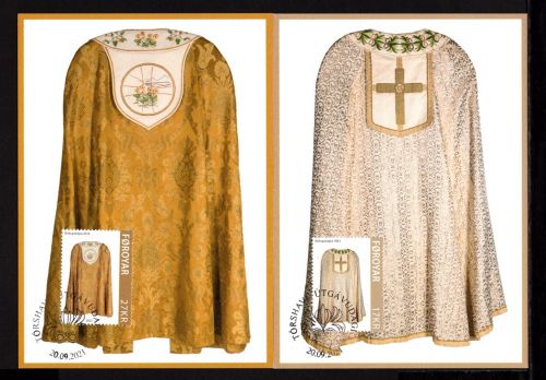 Färöer MiNr. 1026-1027 Maximumkarten Messgewänder