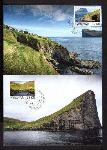 Färöer MiNr. 1004-1005 Maximumkarten Fugloy