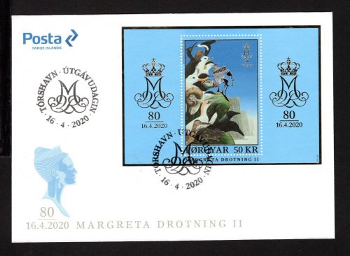 Färöer MiNr. Block 54 Ersttagsbriefe/ FDC Königin Margarethe II.