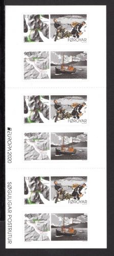 Färöer Markenheftchen mit MiNr. 981-982 postfrisch Postrouten