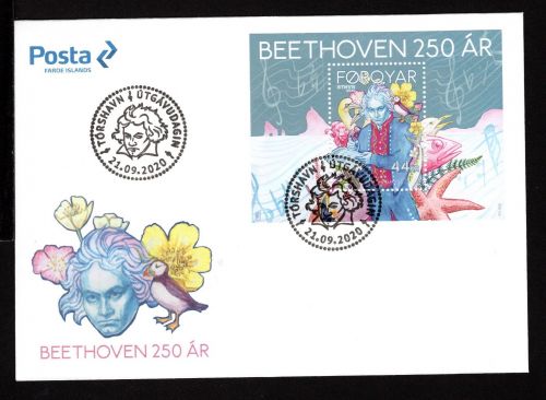 Färöer MiNr. Block 56 Ersttagsbriefe/ FDC Beethoven