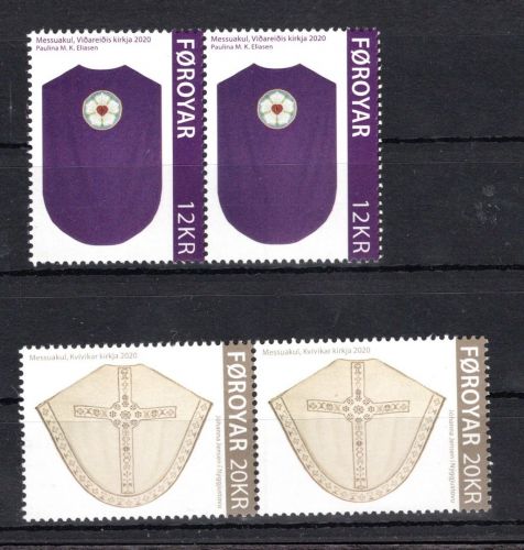 Färöer MiNr. 991-992 postfrisch als waag. Paare, Messgewänder