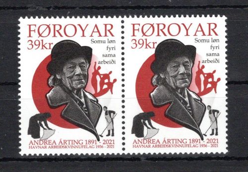 Färöer MiNr. 1010 postfrisch als waag. Paare, Arbeiterinnenbund